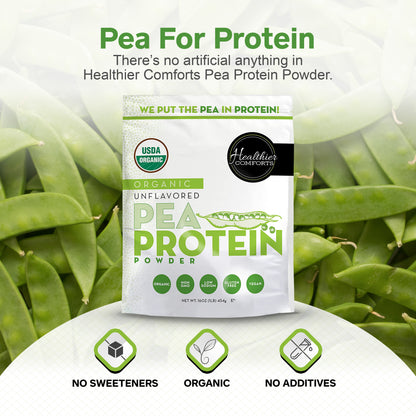 Organic Pea Protein Powder | Unflavored, Reduced Sodium