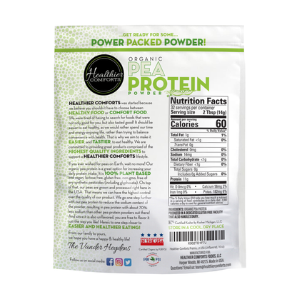 Organic Pea Protein Powder | Unflavored, Reduced Sodium