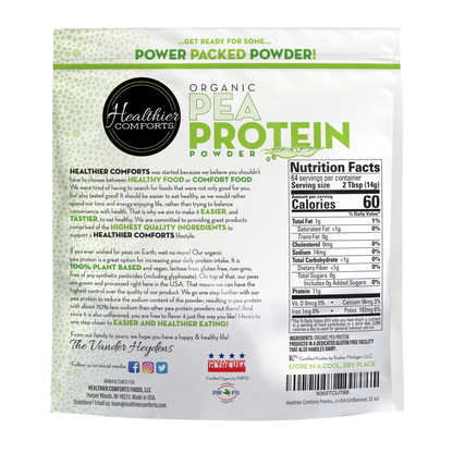 Organic Pea Protein Powder | Unflavored, Reduced Sodium