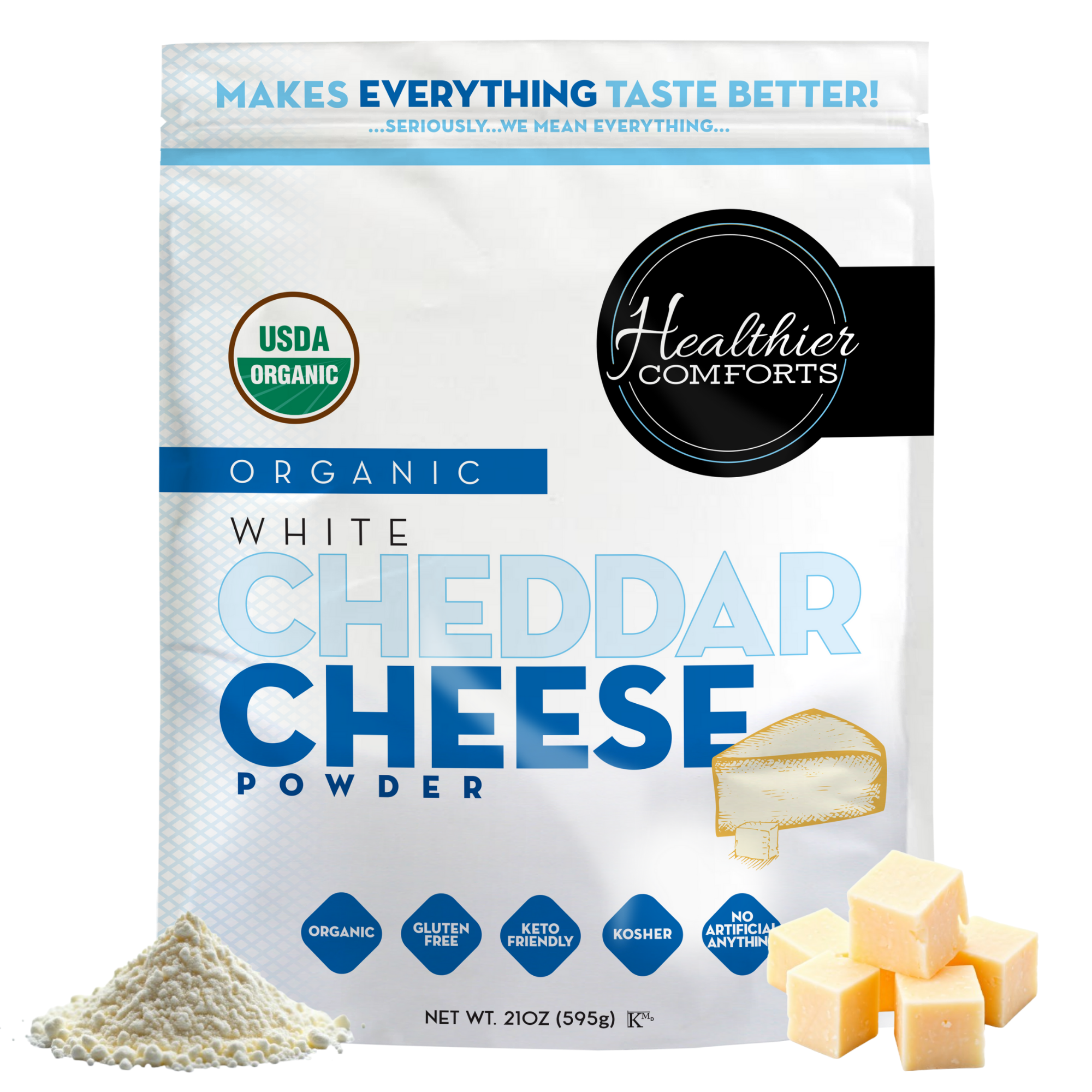 Organic Cheddar Cheese Powder (White)