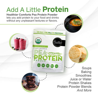 Organic Pea Protein Powder | Unflavored, Reduced Sodium